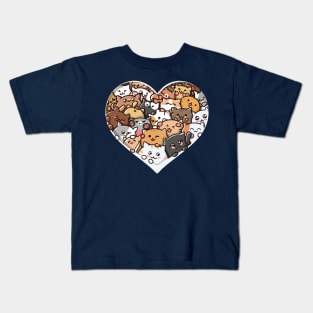 Heart of Whiskers: Kittens Forming a Heart Design Kids T-Shirt